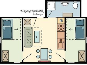 Ferienwohnung Schaprode Wohnung Kirchenblick Grundriss