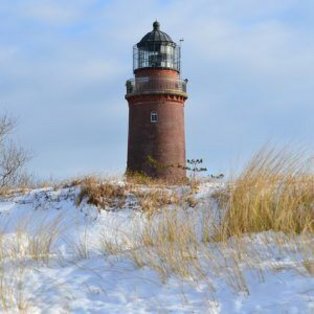 Urlaub auf Rügen im Herbst Winter Leutturm