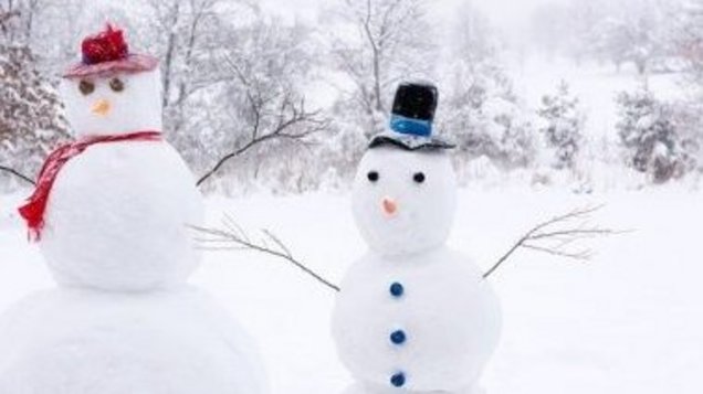 Urlaub auf Rügen im Winter Schneemänner