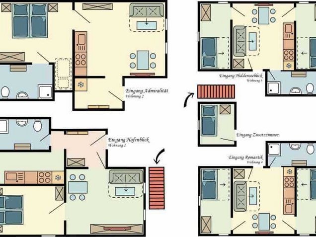 Ferienwohnungen Schaprode Kapitänsferienhaus Grundriss