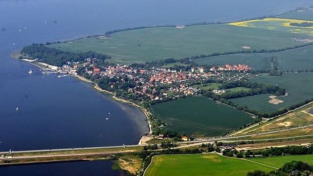 Urlaub auf Rügen Sicht aus dem Flugzeug